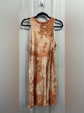 A Brand New Day Medium Tie-Dye Tank Dress in Rust and Cream